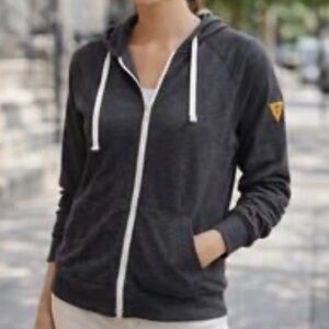 American Giant Grey Full Zip-Up Hoodie Size‎ Large Black Heather